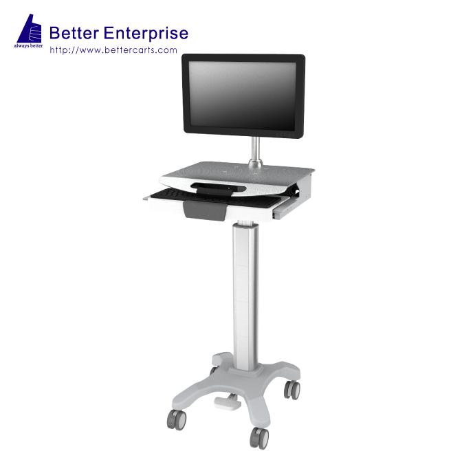 Height Adjustable Light Duty Computer Cart (with Monitor Holder)