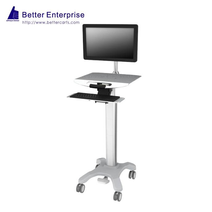 Height Adjustable Light Duty Computer Cart (with Light-weighted Keyboard)