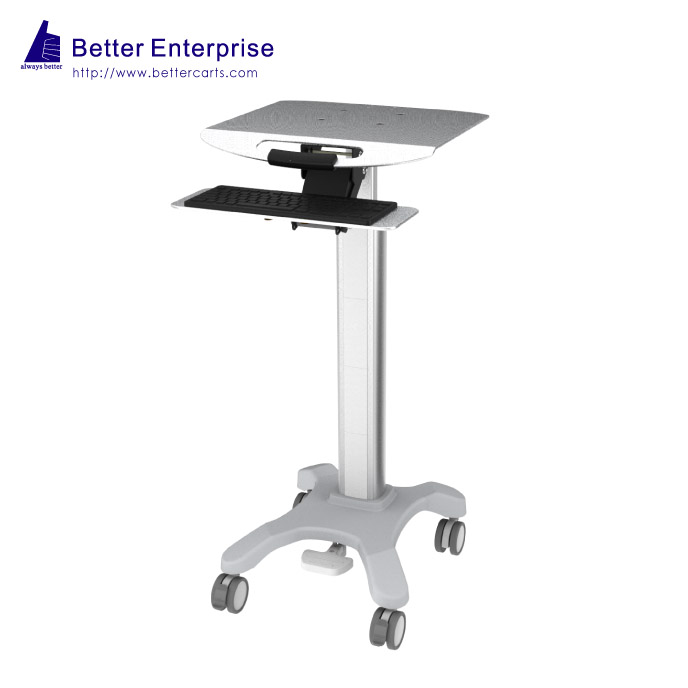 Height Adjustable Light Duty Computer Cart (with Light-weighted Keyboard)