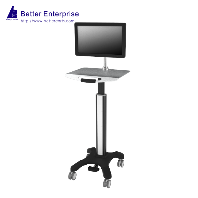 Height Adjustable Light Duty Computer Cart (with Monitor Holder)