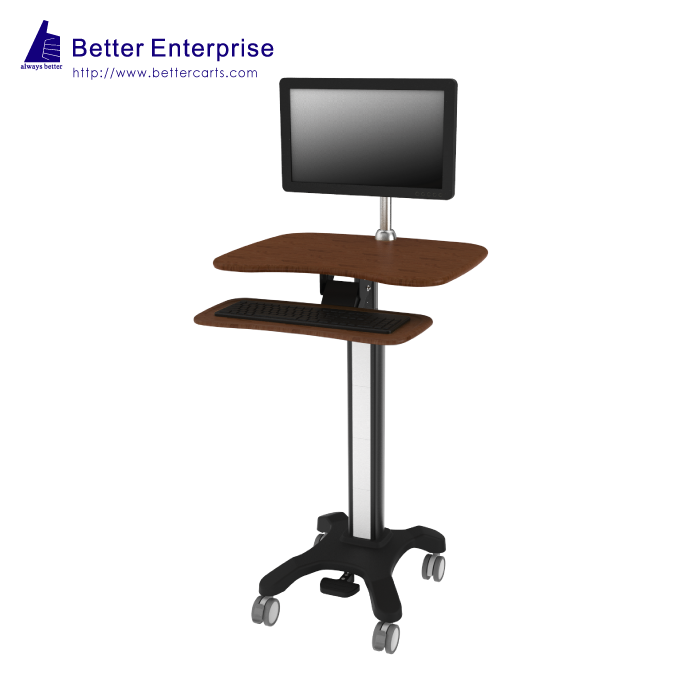 Height Adjustable Light Duty Computer Cart (with Light-weighted Keyboard)
