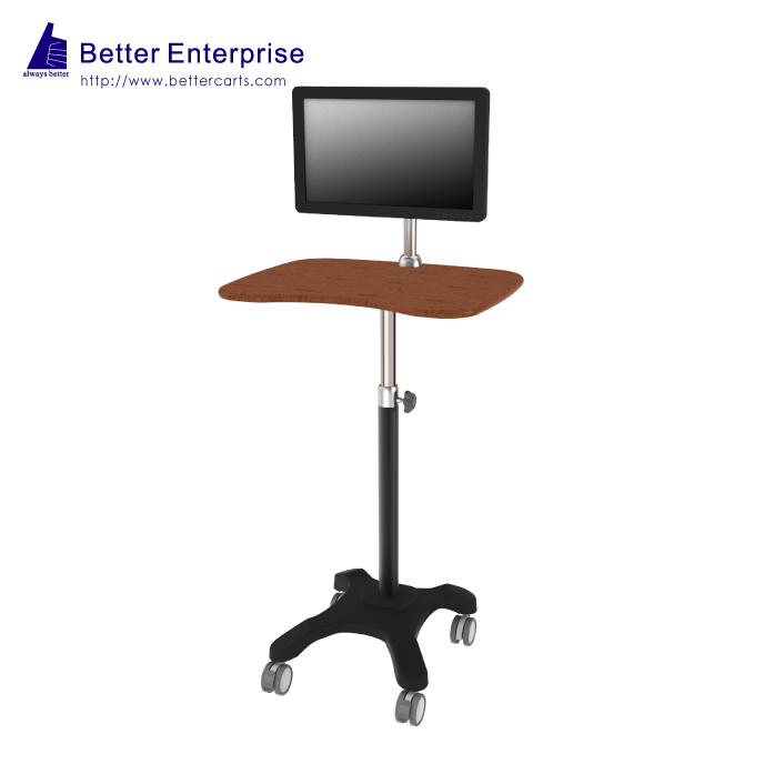 Height Adjustable Light Duty Computer Cart (with Monitor Holder)