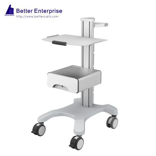 Mobile Equipment Cart Mini with 1 Shelf and Storage Drawer