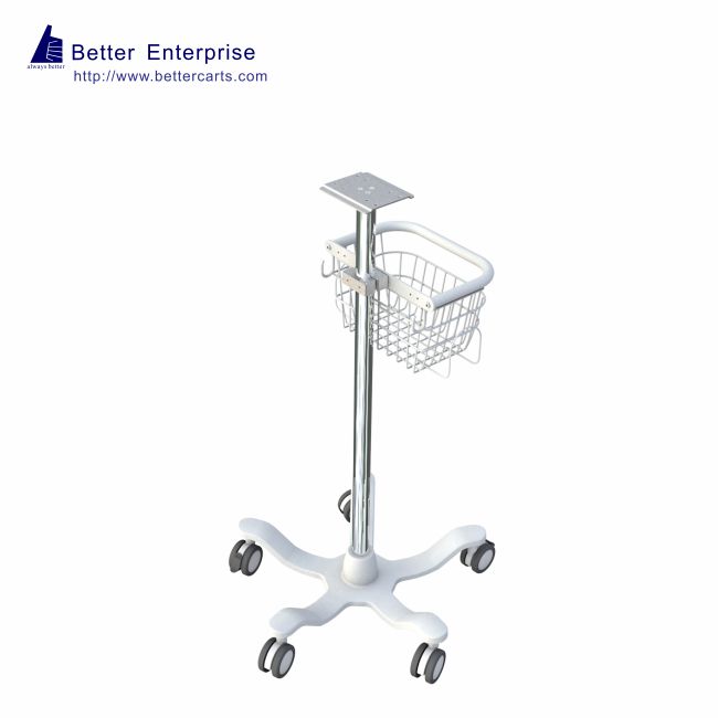 Fixed Height Medical Roll Stand with Basket (24” Base), Fixed Height