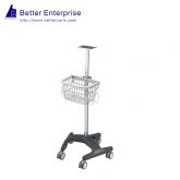 Fixed Height Medical Roll Stand with Basket (Plastic Base)
