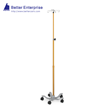MRI Compatible 3-Section Telescoping IV Stand (Aluminum)