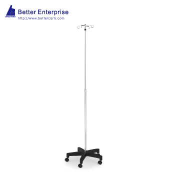 Telescoping IV Stand (Locking Collar / Plastic Base)