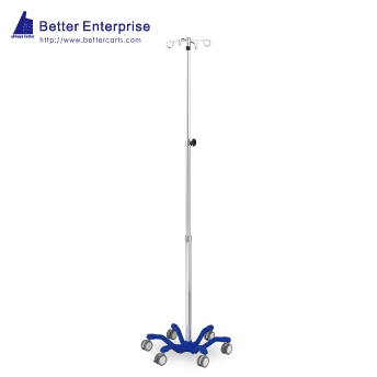 3-Section Heavy Duty Infusion Pump Stand (24.5” Cast Iron Base)