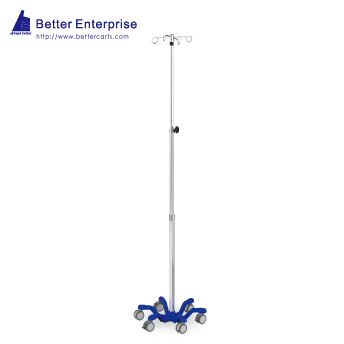 3-Section Heavy Duty Infusion Pump Stand (22” Cast Iron Base)