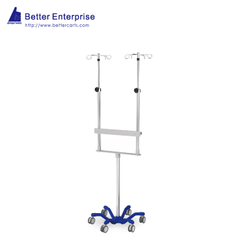 Dual Pole Heavy Duty Infusion Pump Stand (24.5 Cast Iron Base)