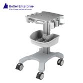 Fixed Height Ultrasound Cart with 5 Probe Holders