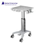 Height Adjustable Ultrasound Cart with 2 Probe Holders